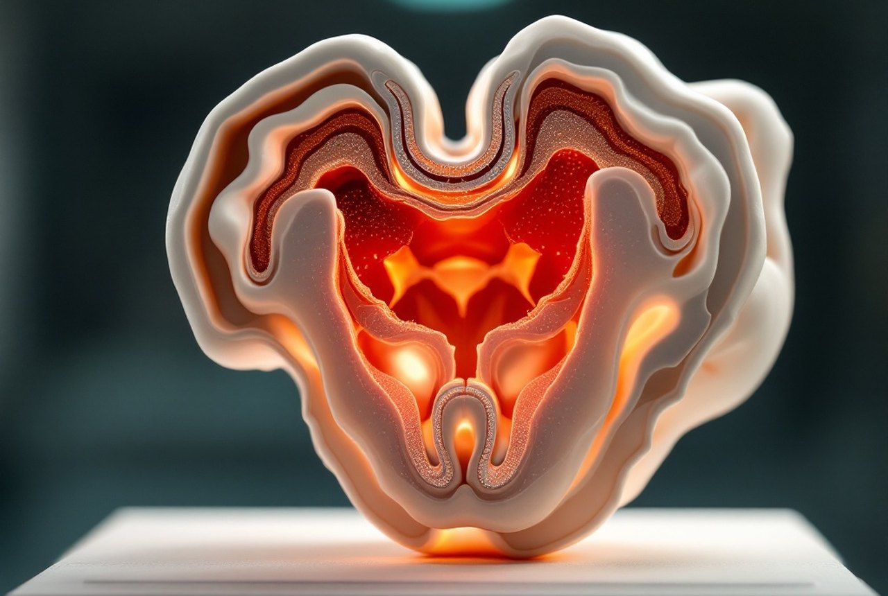 Cross-section diagram of a bioceramic hip joint implant