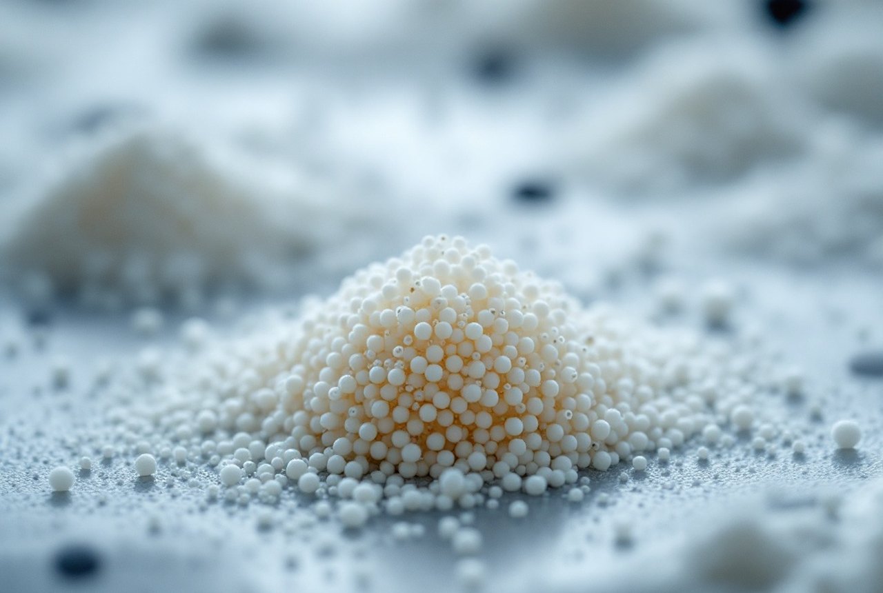 Laboratory image of nanoparticles or nanocomposite ceramic sample under electron microscope