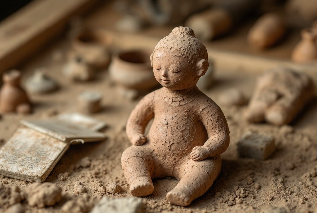 Archaeological fired clay figurine (~25,000 BC) from central Europe