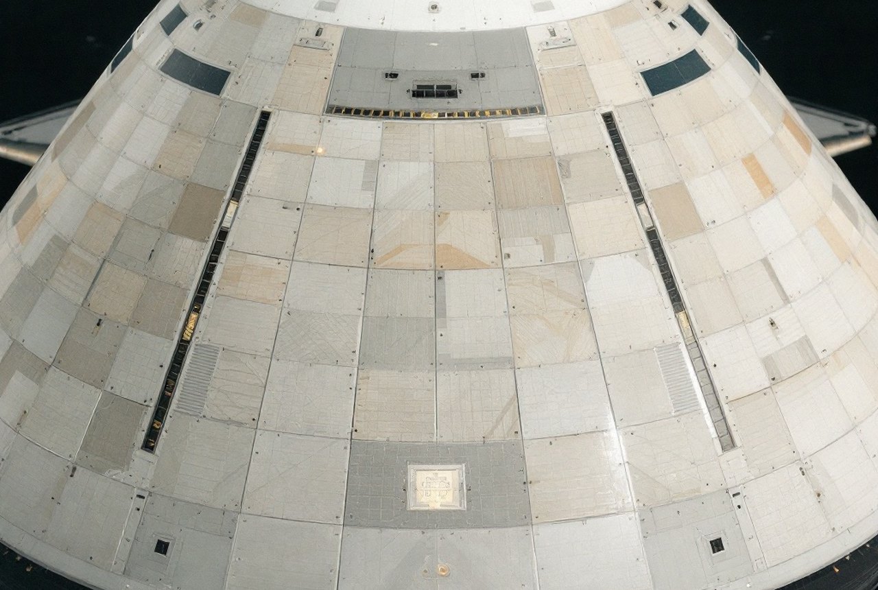 Space shuttle underside ceramic heat tiles showing mosaic pattern