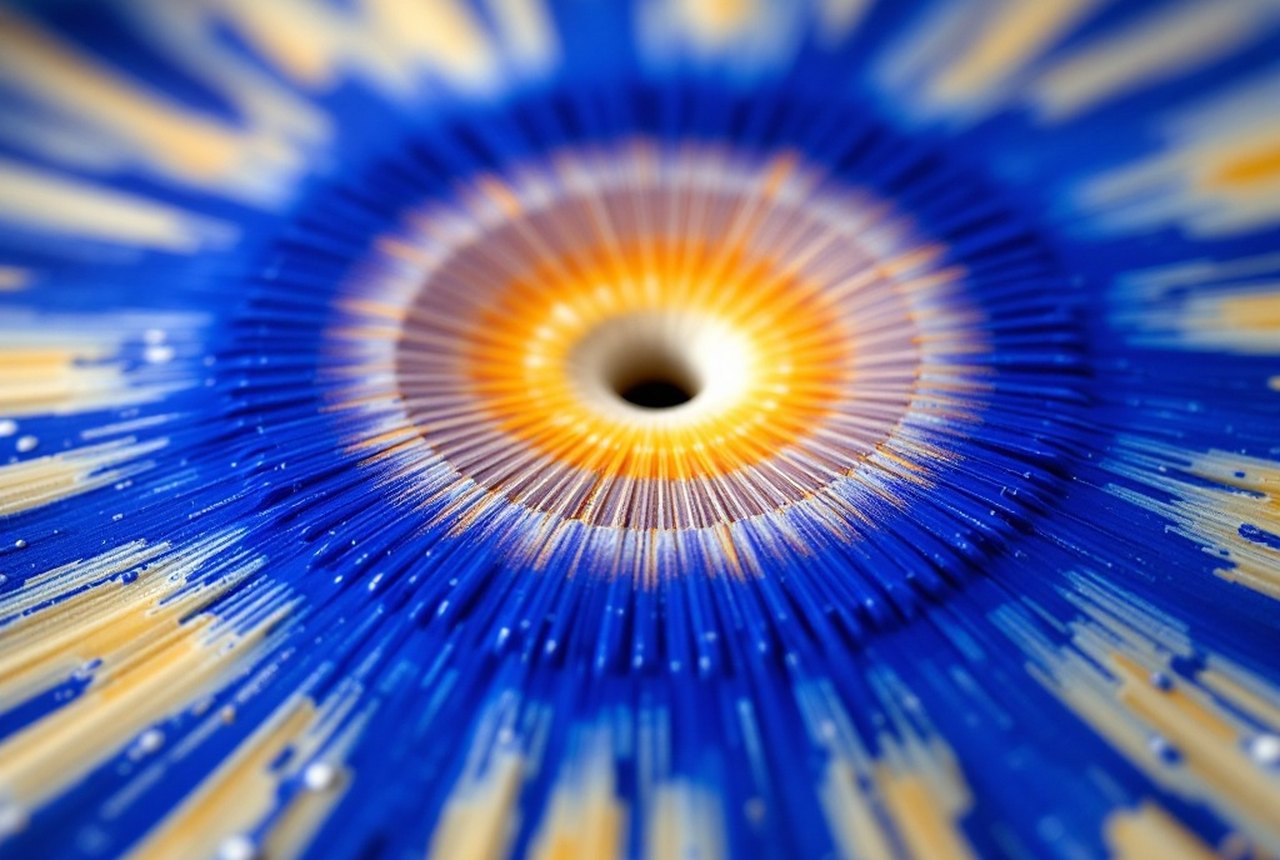 Macro photograph of a ceramic coating cross-section or coated turbine blade