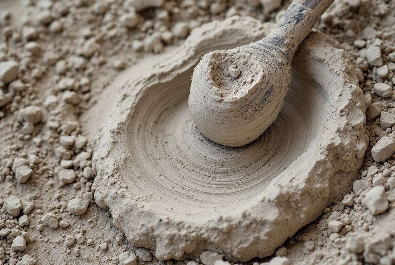 Aerial or close-up of clay mineral extraction or raw clay