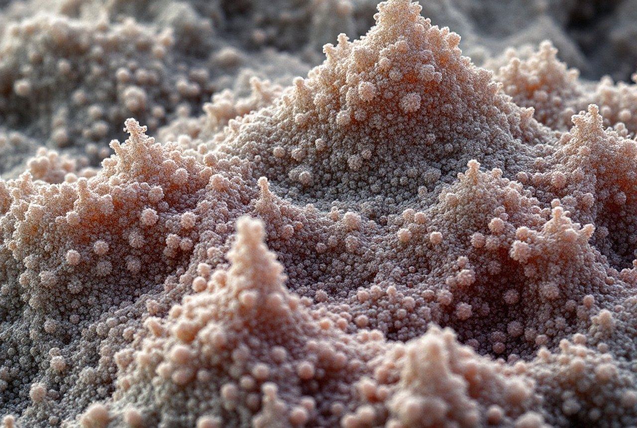 Electron microscope image of ceramic nanoparticles dispersed in a polymer matrix